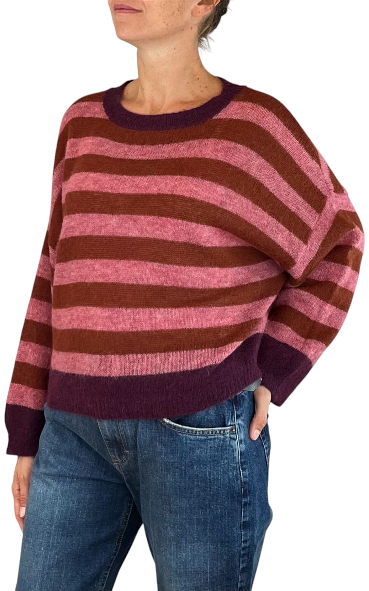 Off-On - Maglia alpaca kimono - Magenta