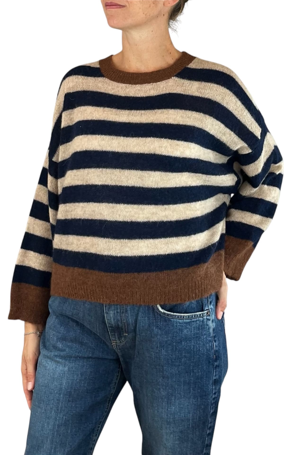Off-On - Maglia alpaca kimono - Burro