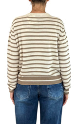 Off-On - Cardigan a righe - Burro