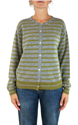 Off-On - Cardigan a righe - Grigio