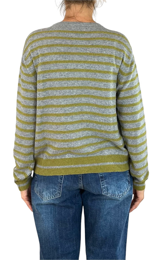 Off-On - Cardigan a righe - Grigio