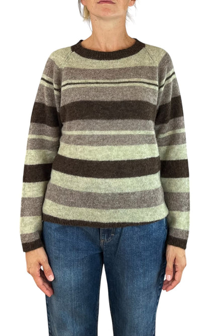 Off-On - Maglia in alpaca rigata - Verde menta