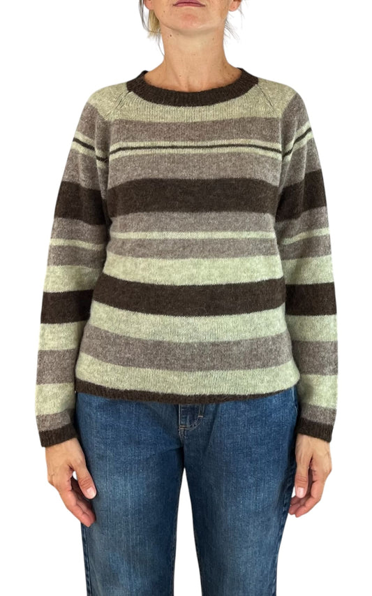 Off-On - Maglia in alpaca rigata - Verde menta