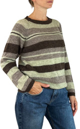 Off-On - Maglia in alpaca rigata - Verde menta