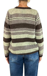 Off-On - Maglia in alpaca rigata - Verde menta