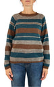 Off-On - Maglia in alpaca rigata - Tabacco