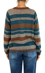 Off-On - Maglia in alpaca rigata - Tabacco