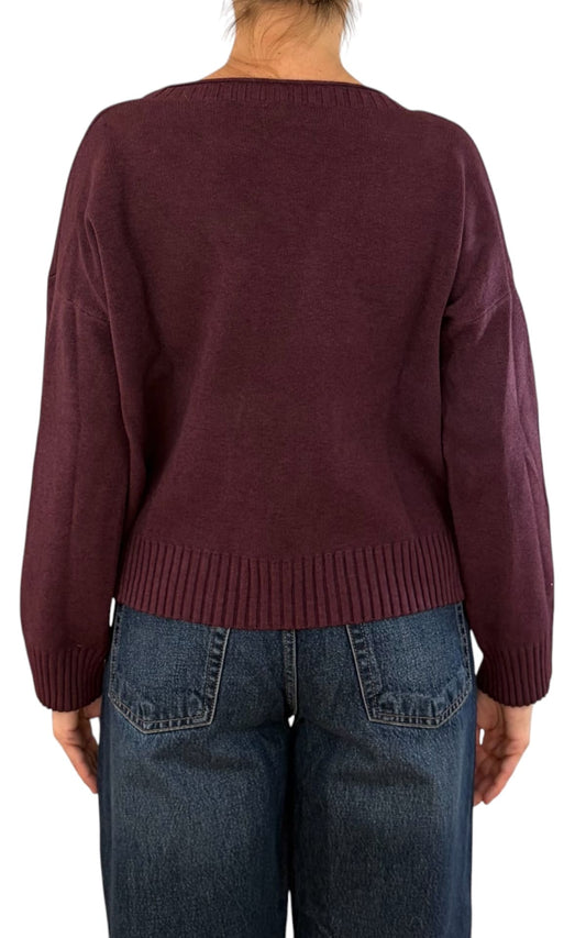 Initial - Maglia scatoletta - Vino
