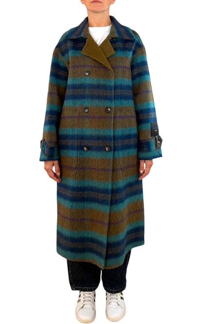 Wu'Side - Cappotto double check - Verde olio