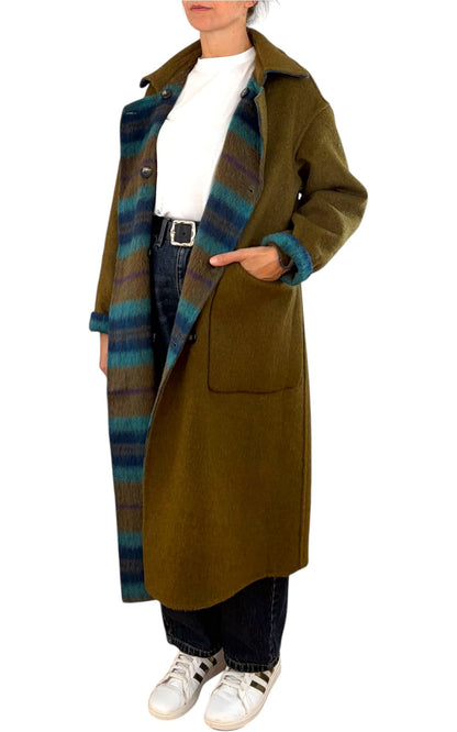 Wu'Side - Cappotto double check - Verde olio