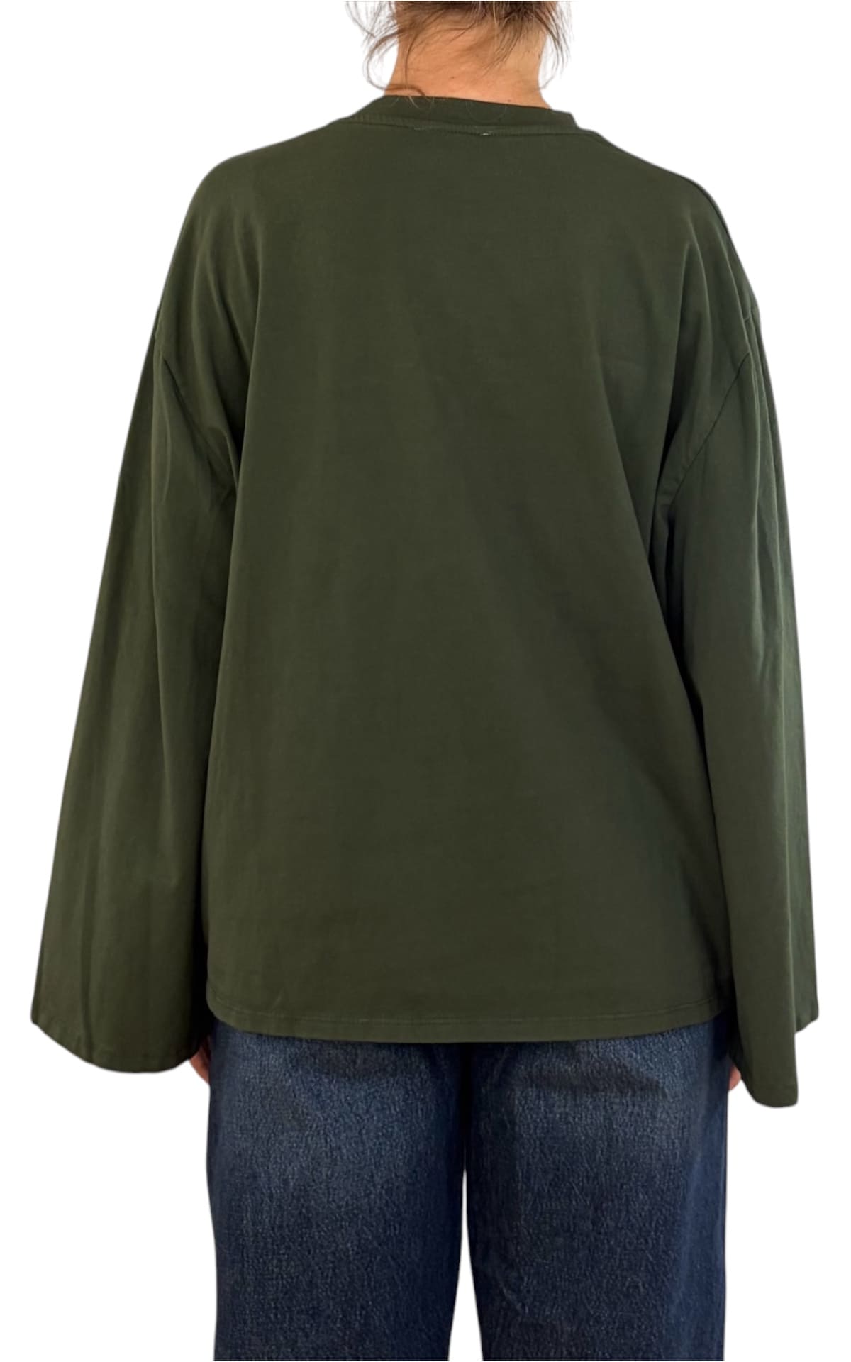 Off-On - T-shirt manica campana - Verde militare