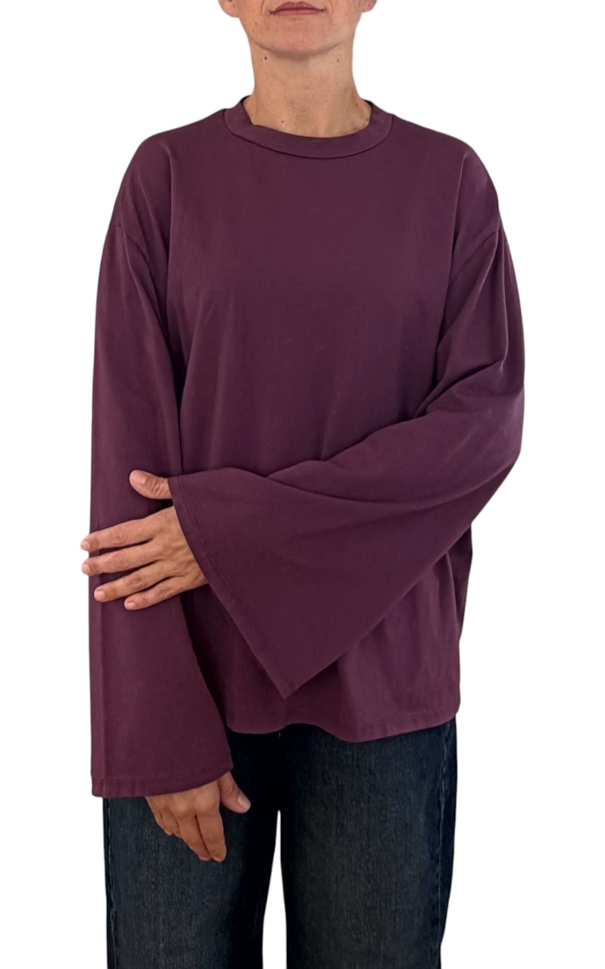 Off-On - T-shirt manica campana - Prugna