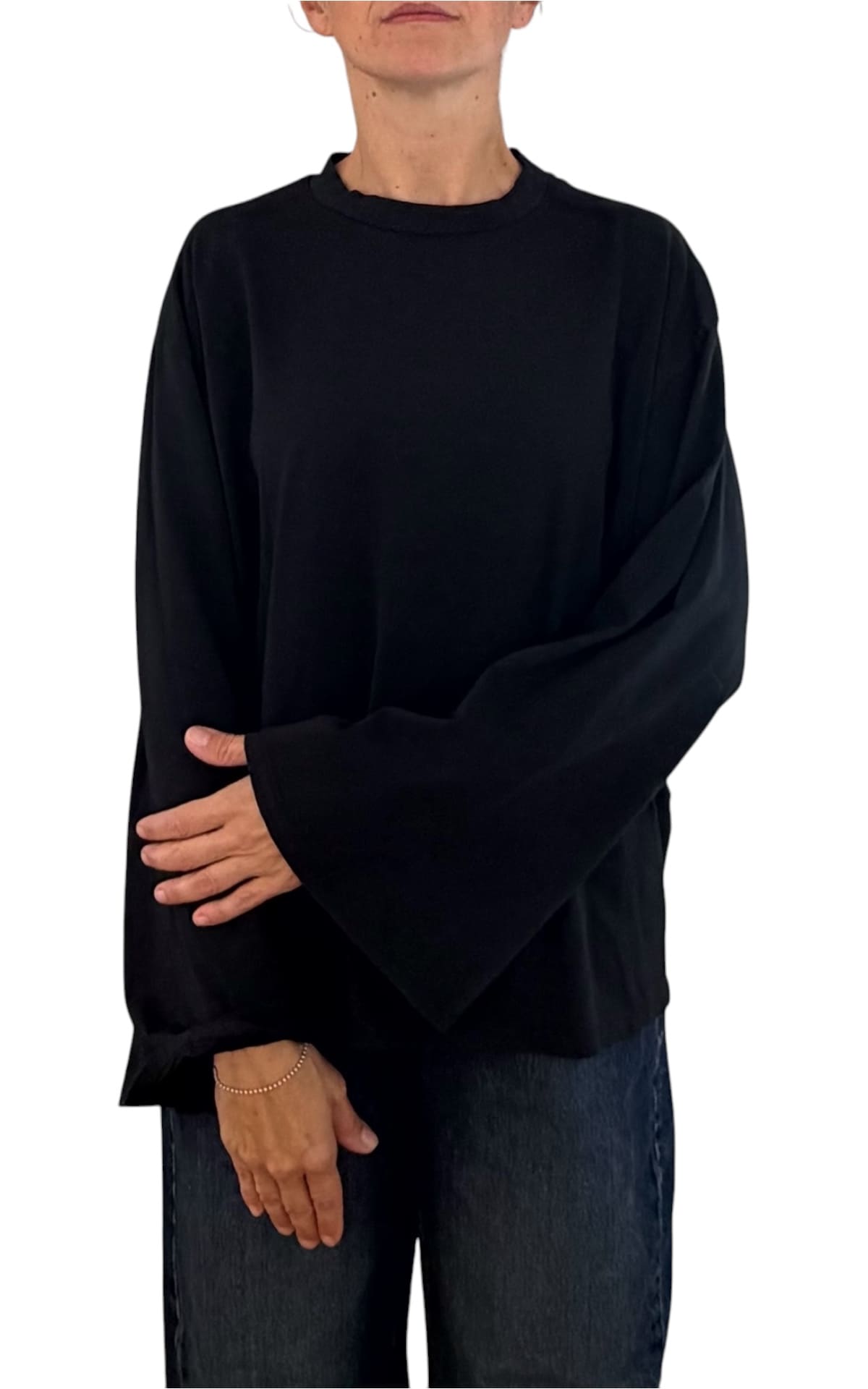 Off-On - T-shirt manica campana - Nero
