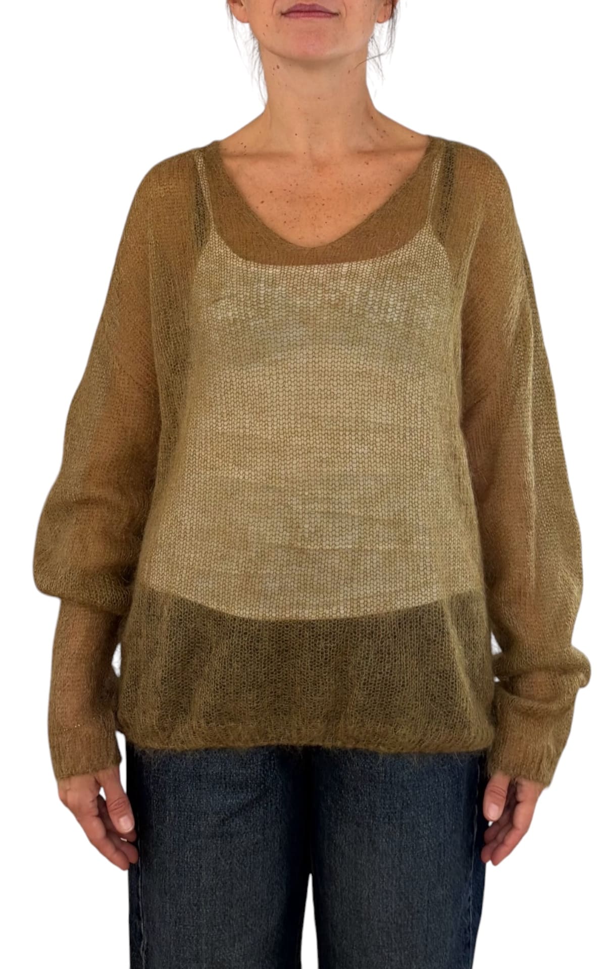 Initial - Maglia mohair V - Olio