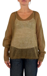 Initial - Maglia mohair V - Olio