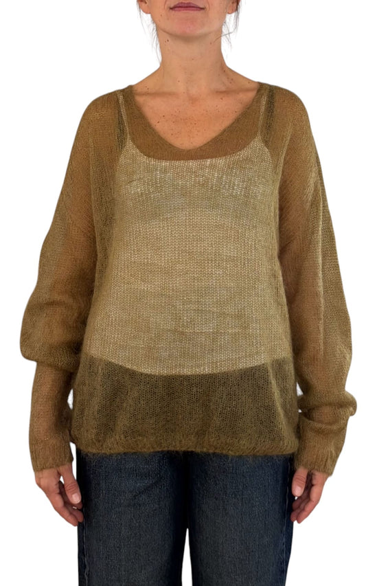 Initial - Maglia mohair V - Olio