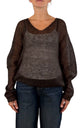 Initial - Maglia mohair V - Marrone