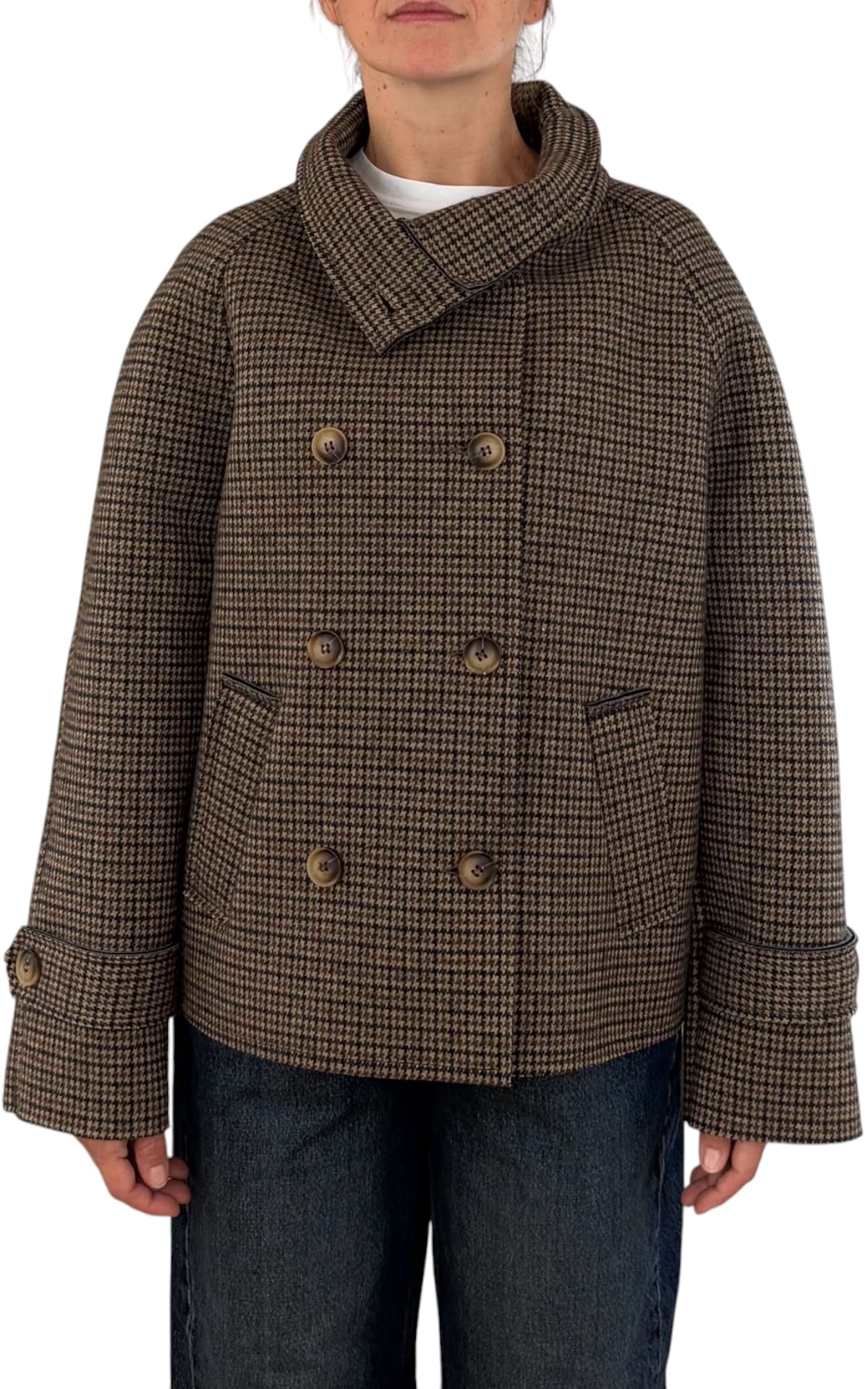 Off-on - Giacca pied de poule - Marrone
