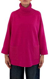 Initial - Maglia over tasche - Fucsia