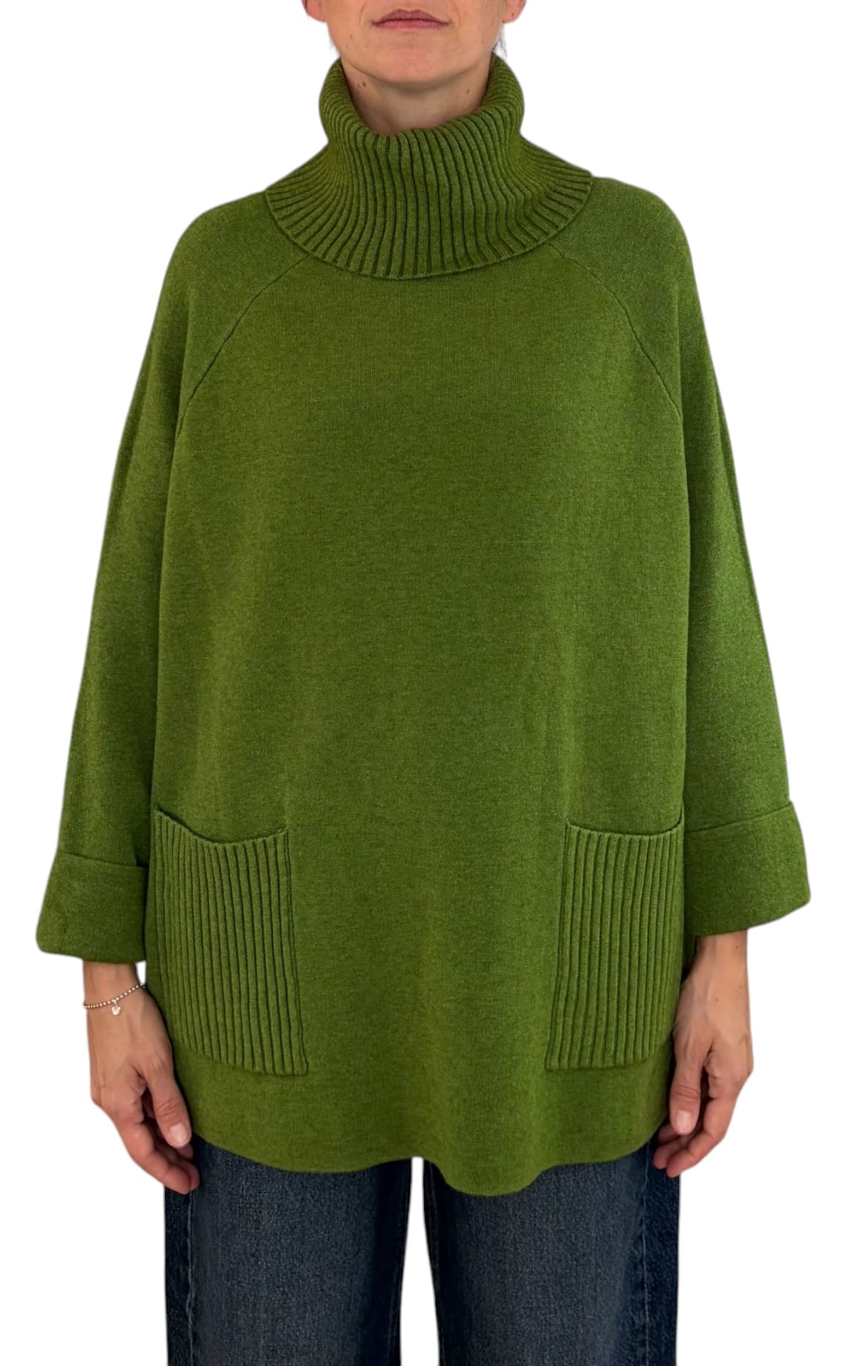 Initial - Maglia over tasche - Verde