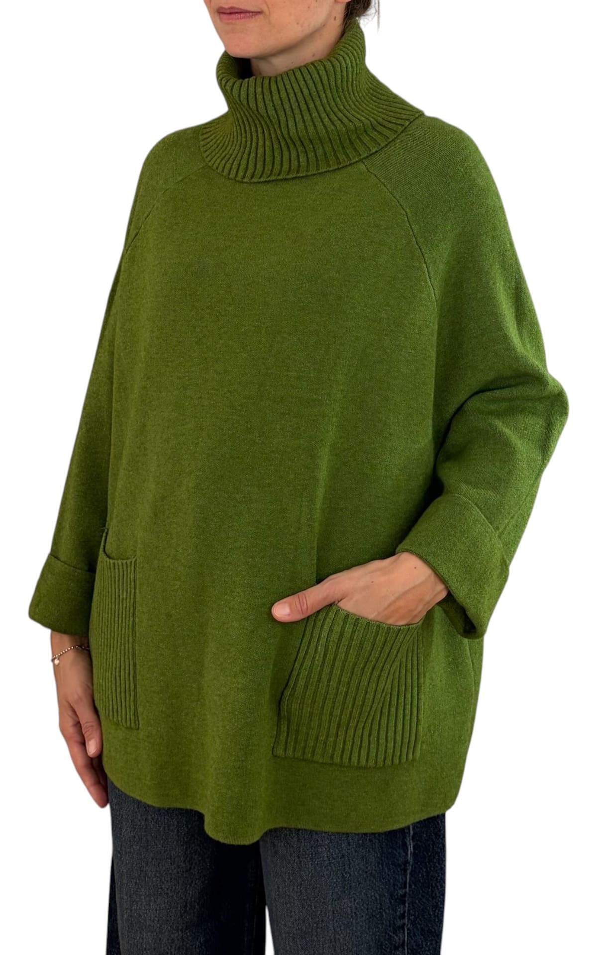 Initial - Maglia over tasche - Verde