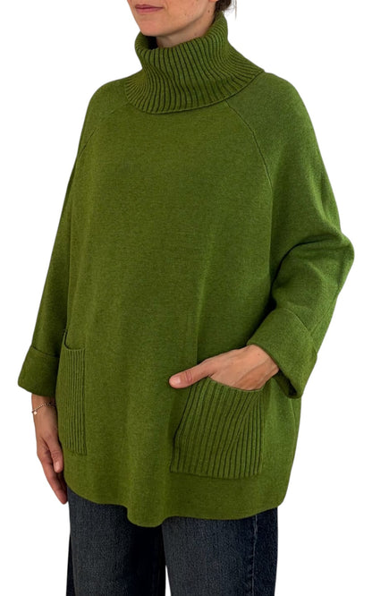 Initial - Maglia over tasche - Verde
