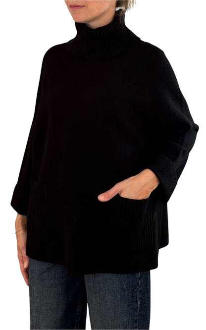 Initial - Maglia over tasche - Nero