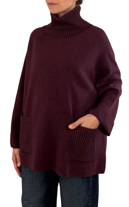 Initial - Maglia over tasche - Vino