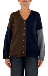 Off-on - Cardigan 3 colori - Moro / blu / azzurro