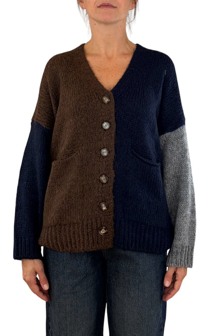 Off-on - Cardigan 3 colori - Moro / blu / azzurro