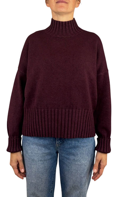 Initial - Maglia collo vulcano - Vino