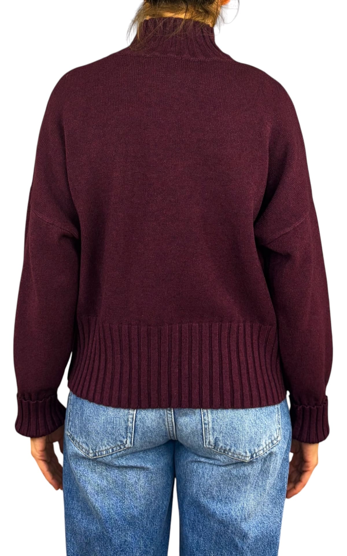 Initial - Maglia collo vulcano - Vino