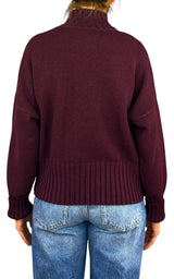 Initial - Maglia collo vulcano - Vino