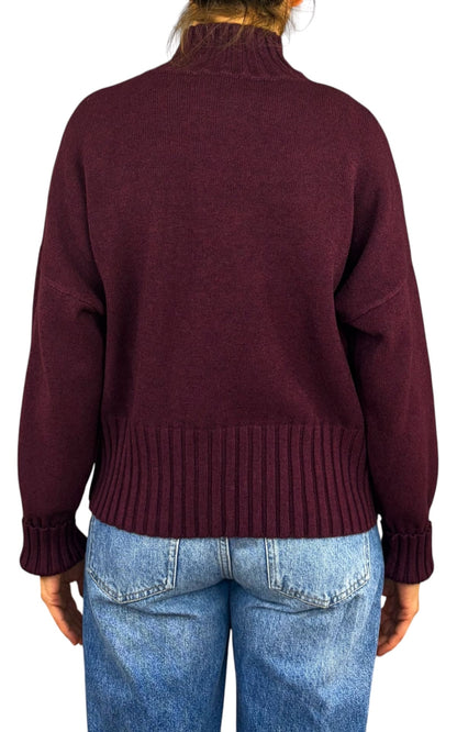 Initial - Maglia collo vulcano - Vino