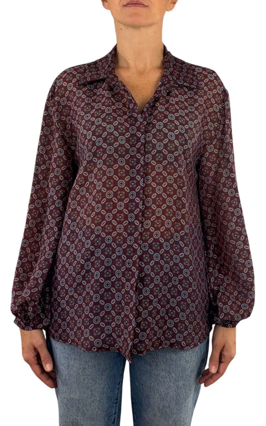 Initial - Camicia fantasia - Prugna