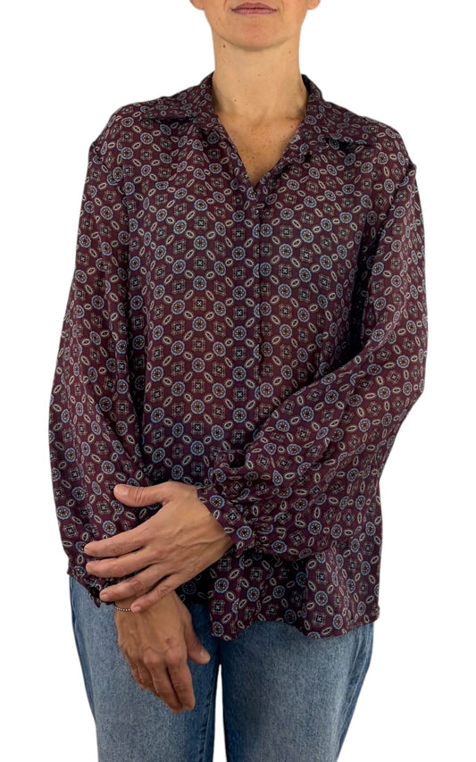 Initial - Camicia fantasia - Prugna