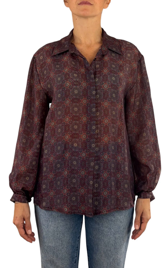 Initial - Camicia fantasia - Vino