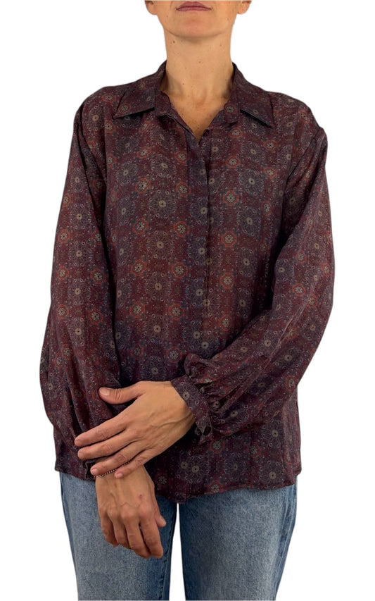 Initial - Camicia fantasia - Vino