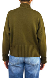 Initial - Maglia collo vulcano - Verde