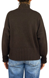 Initial - Maglia collo vulcano - Moro