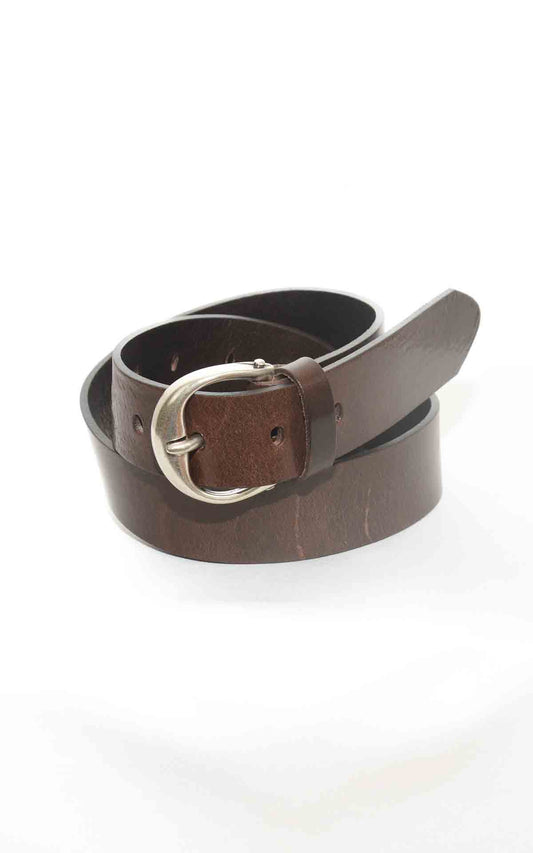 Susan Di - Cintura in pelle fibbia argento – Moro