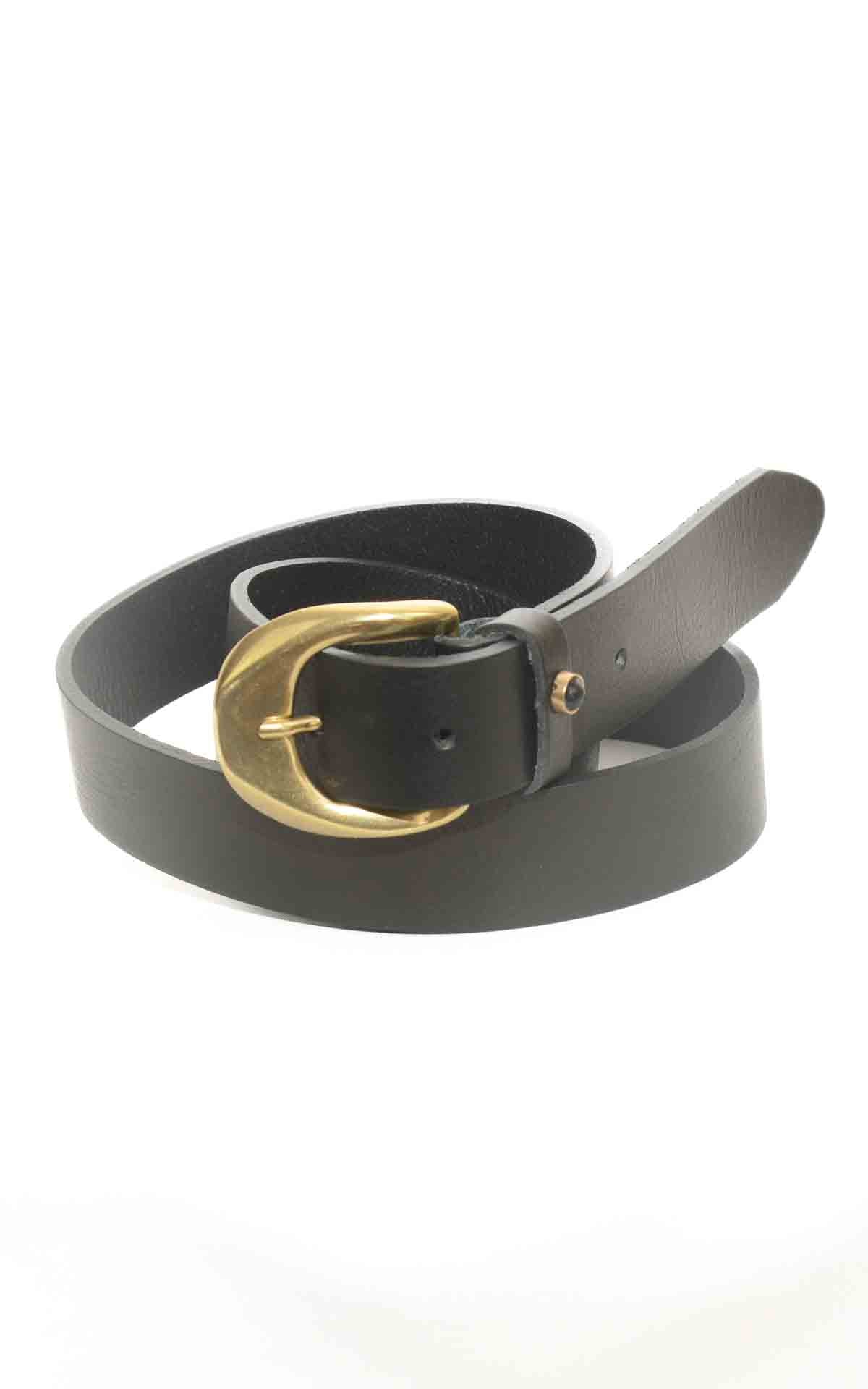 Susan Di - Cintura in pelle fibbia oro - Nero