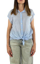 Off-On - Camicia mussola smanicata - Celeste