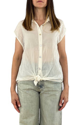 Off-On - Camicia mussola smanicata - Burro
