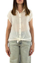 Off-On - Camicia mussola smanicata - Burro