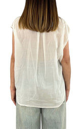 Off-On - Camicia mussola smanicata - Burro