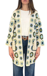 Off-On - Cardigan macramè - Verde