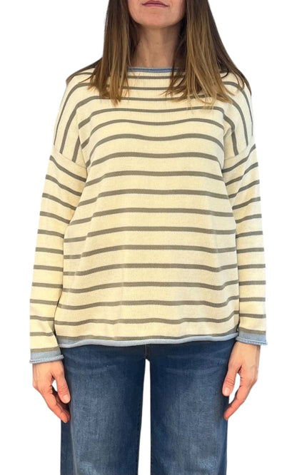 Off-on - Maglia a righe - Burro