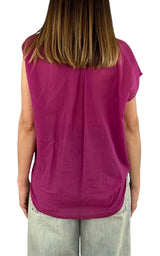 Off-On - Camicia mussola smanicata - Ciclamino