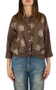 Off-On - Camicia mussola ricamo - Moro